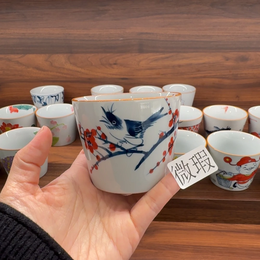 釉下手绘茶具微瑕