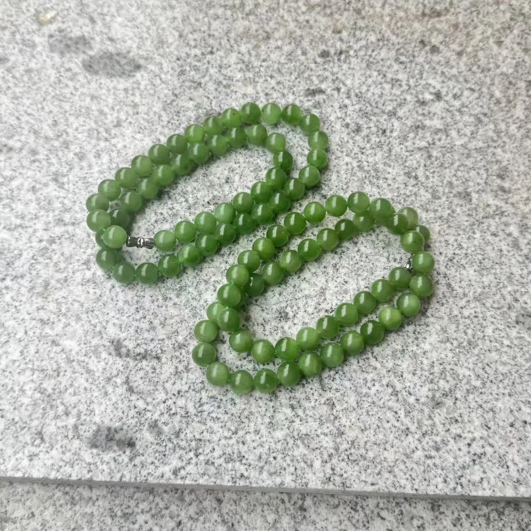 【老李严选】和田玉碧玉苹果绿卡10妈妈链拍一发一多样性发其一D067