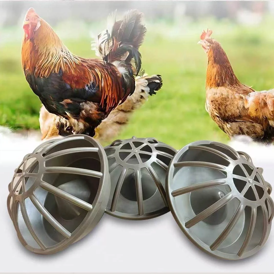 圆形鸡鸭鹅通用食槽牛筋底大孔距不卡头不卡料养殖专用