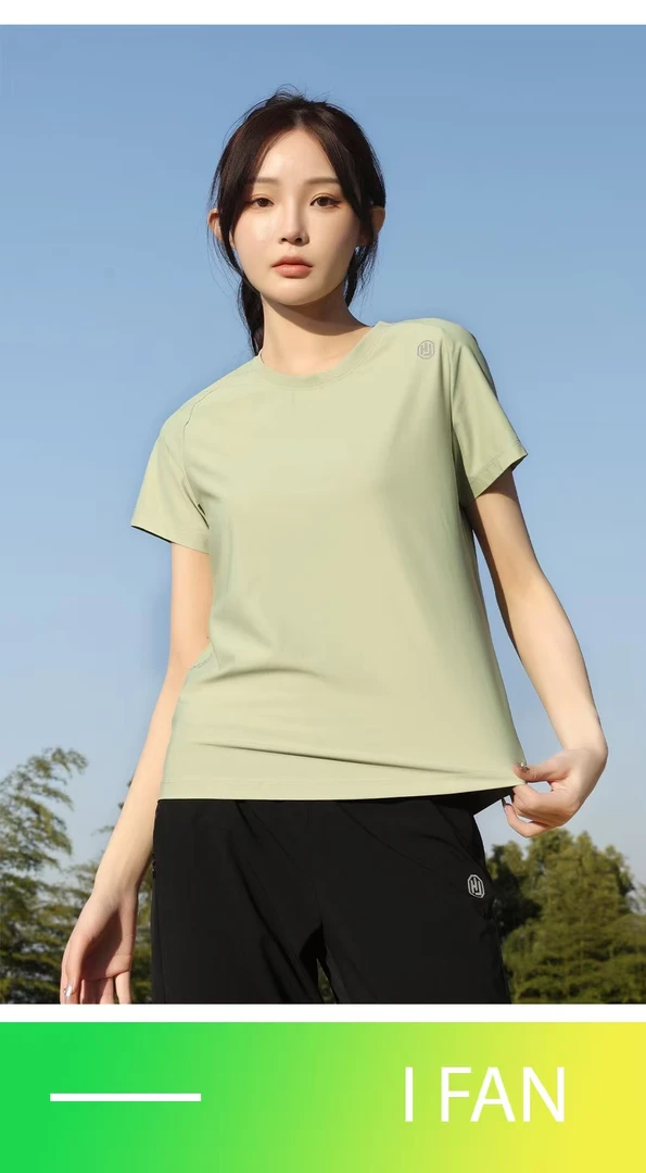 女款防晒冰感速干短袖半袖跑步透气快干健身t恤ZJ213