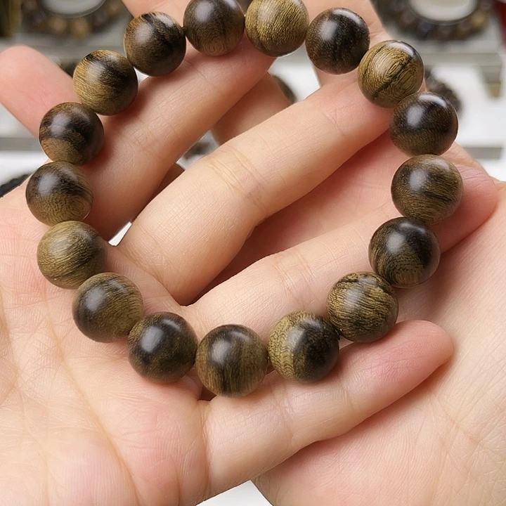 手串沉香机*鬼越南芽庄老白棋古董窖藏樱子瘤疤虎皮纹1.2