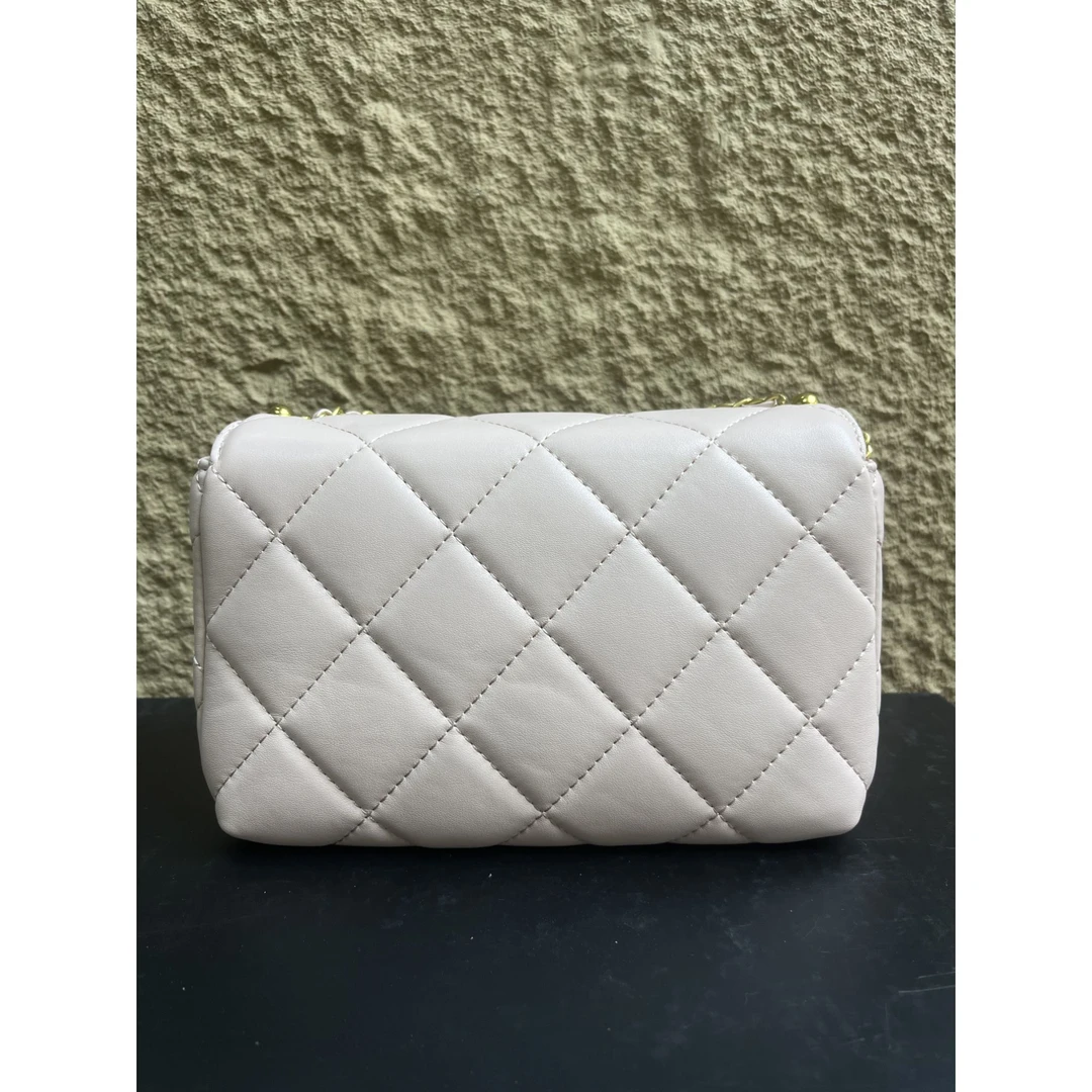 TOLEX2025新款时尚百搭手工女包珍珠字母F粉色 尺寸22*13*7