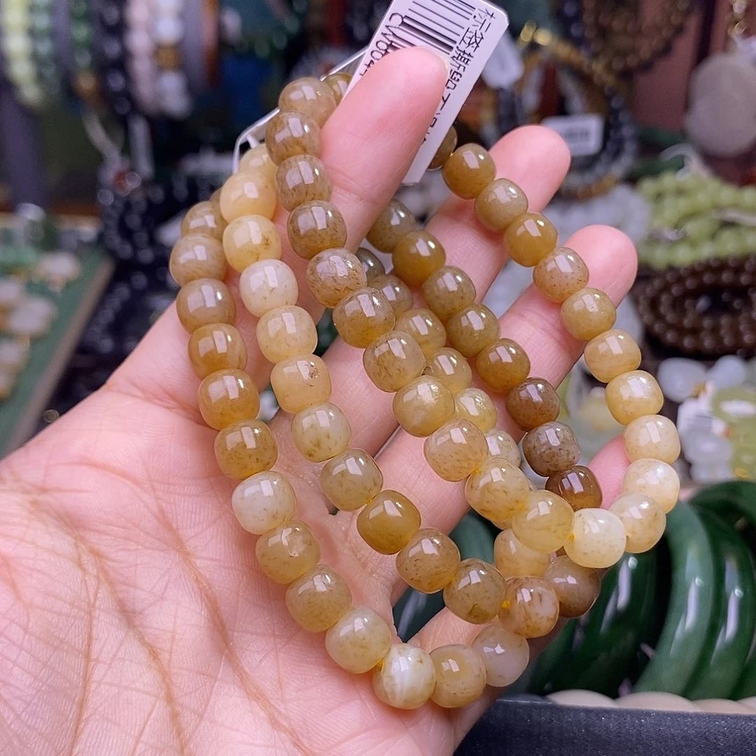 和田玉未镶嵌颈饰多样性发一 糖料手链约8