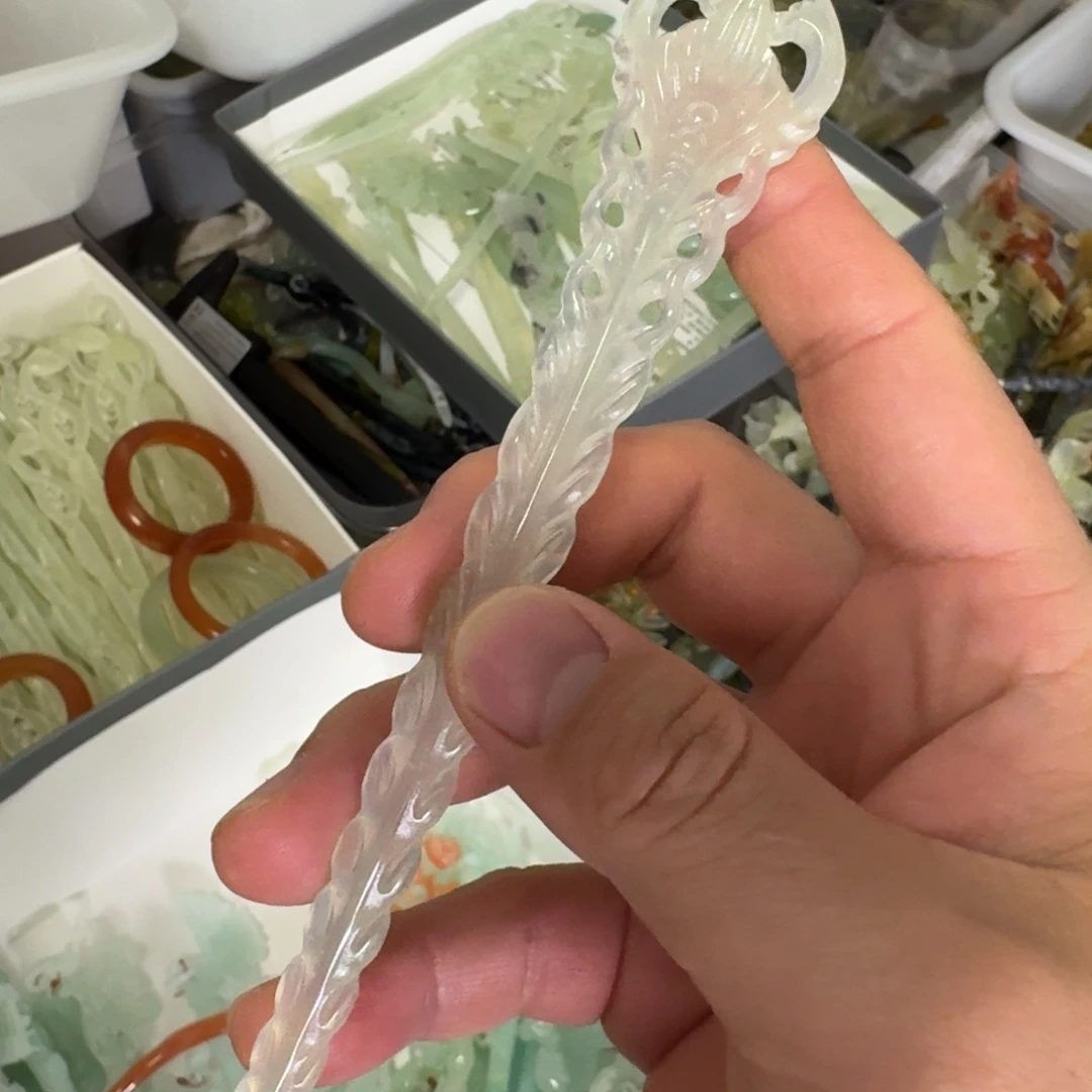 岫玉发饰未镶嵌明君玉簪就是好看