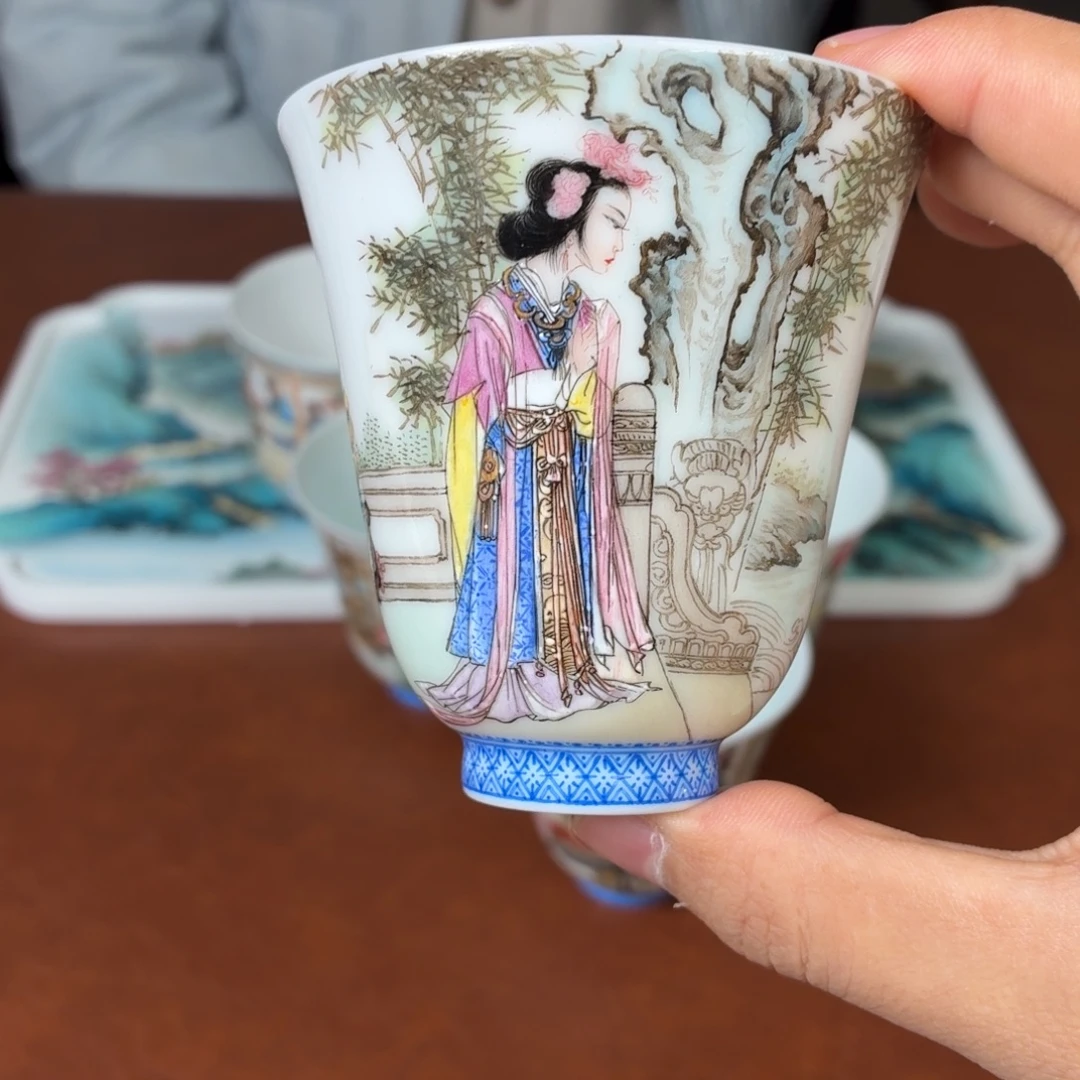 瓷杯子瓷姑娘景德镇陶瓷艺术
