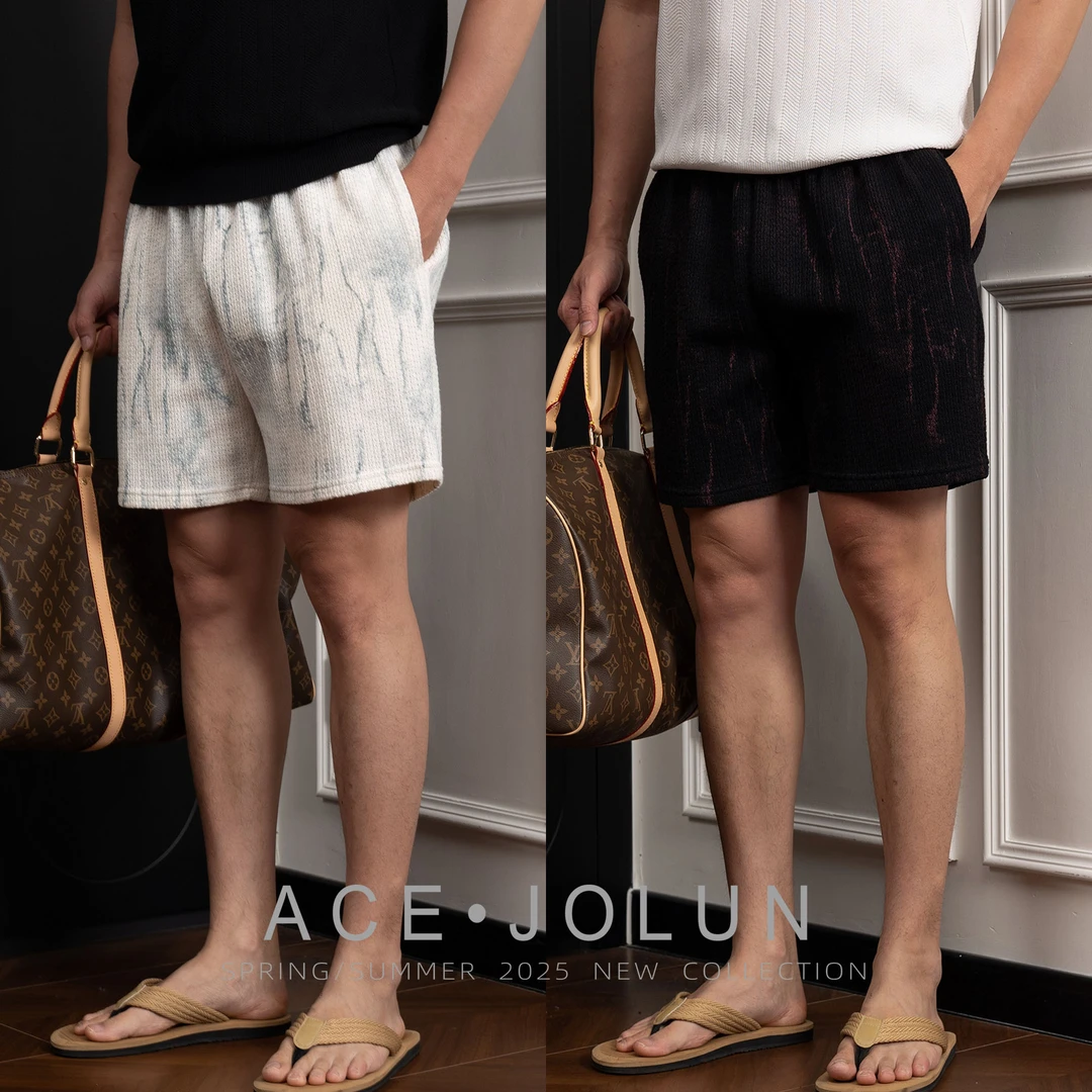 【大理石纹】轻奢夏季宽松四分沙滩裤潮牌复古休闲裤男士运动短裤