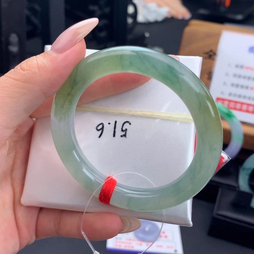 未镶嵌手镯翡翠020冰胶黄加绿圆条