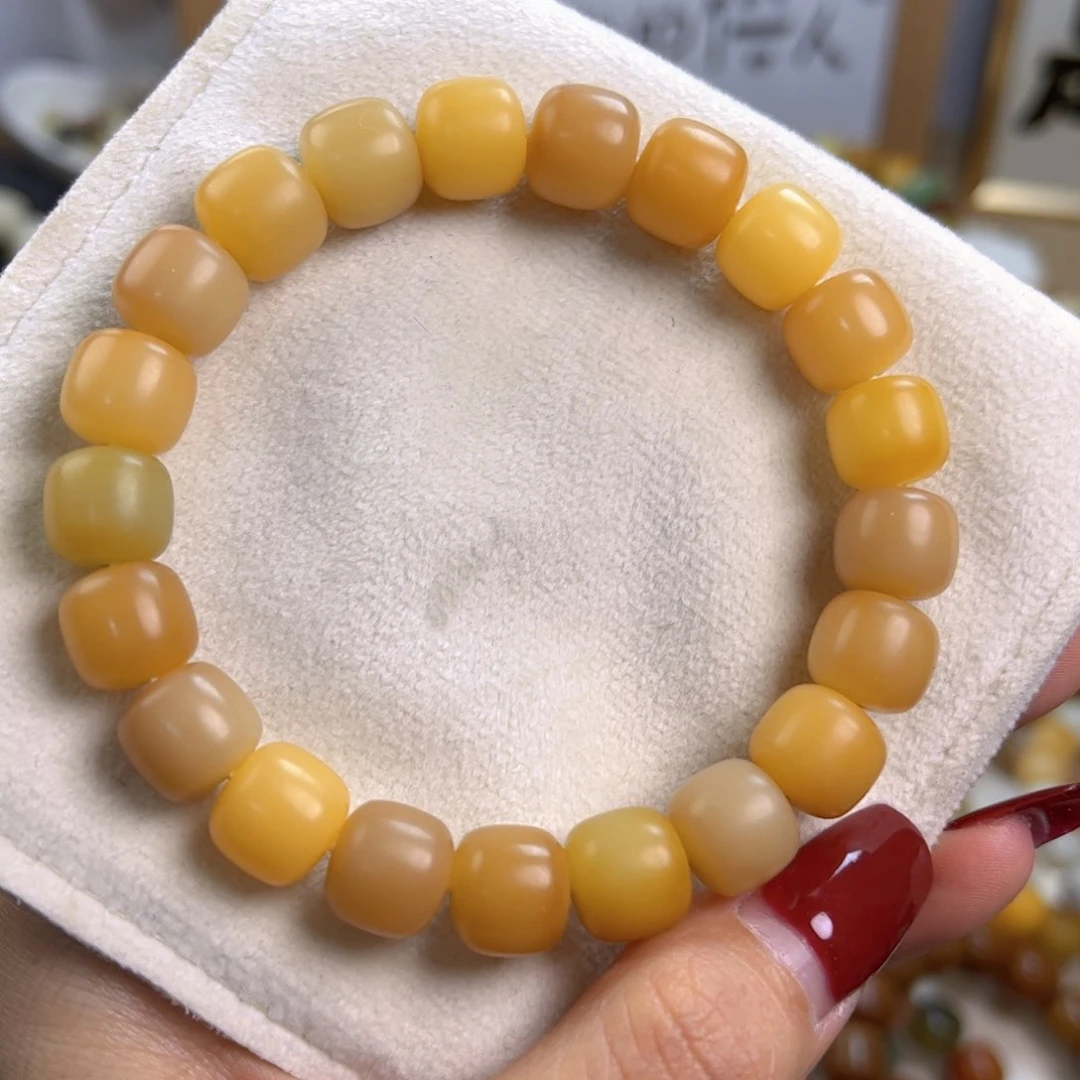 菩提根/象牙果手串稀有色紫皮粉干磨