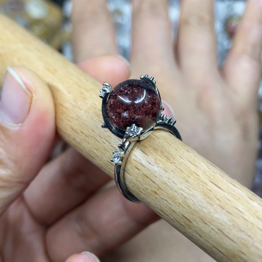 【闪购商品】银S925镶嵌珠宝半成品水晶戒指