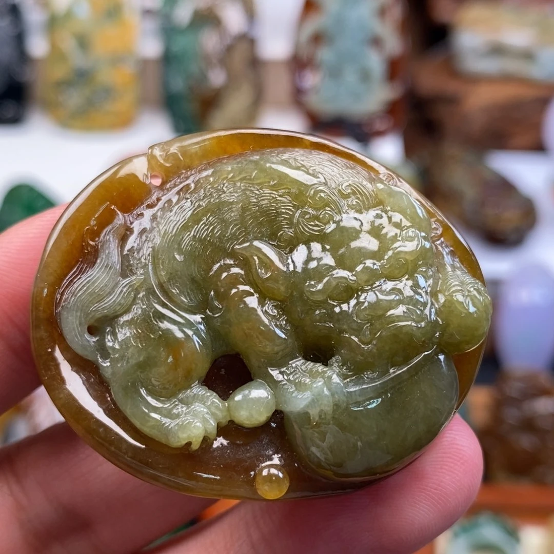 颈饰未镶嵌翡翠缅甸天然翡翠貔貅吊坠