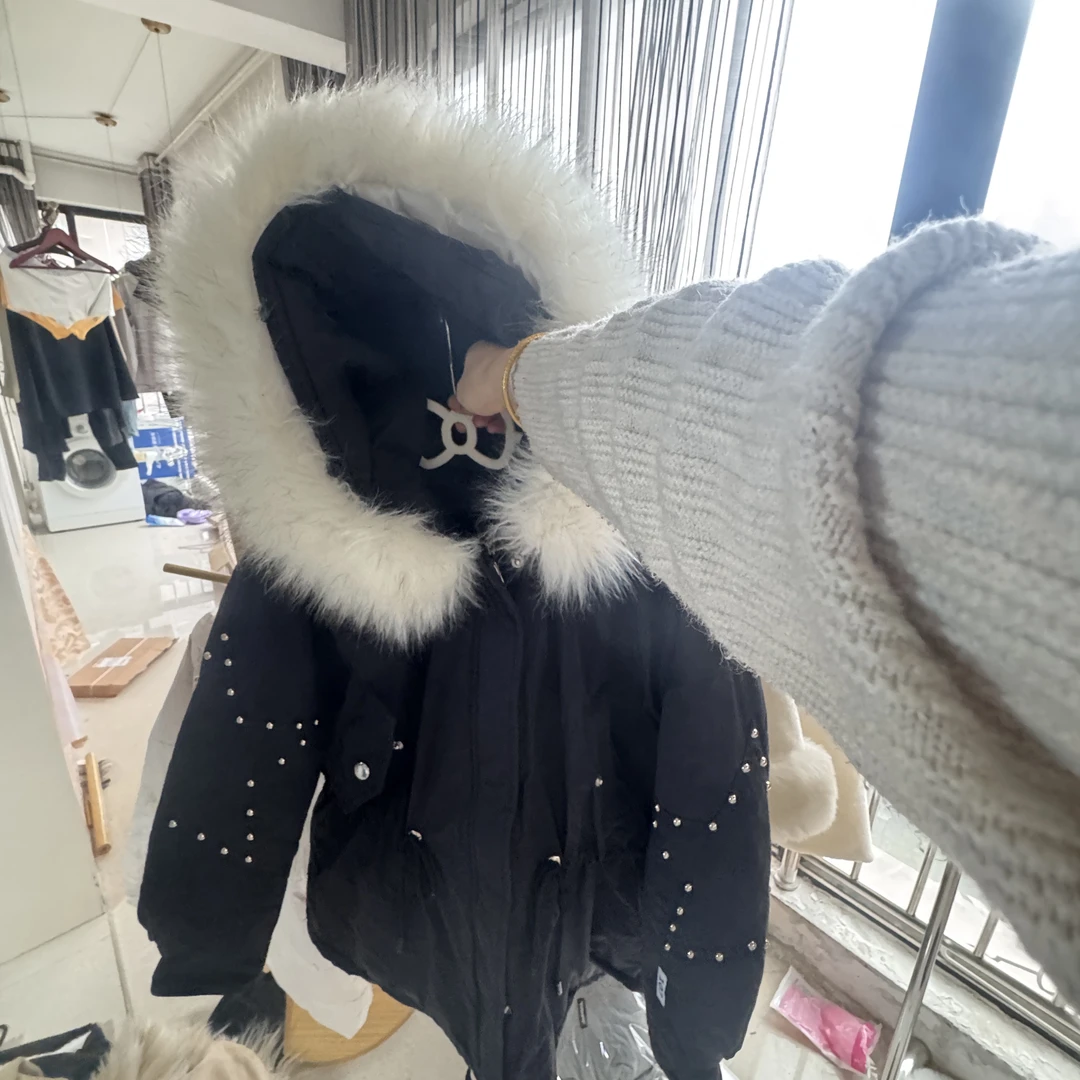 加绒加厚星星冬季免洗派克服中长款尾货默认微瑕