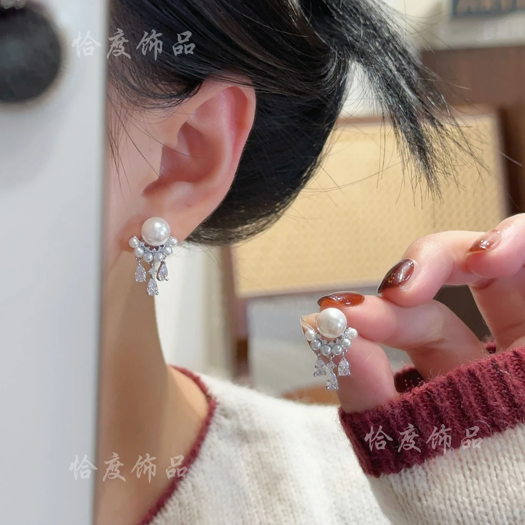 【恰度】温柔气质轻奢珠珠锆石吊坠耳钉