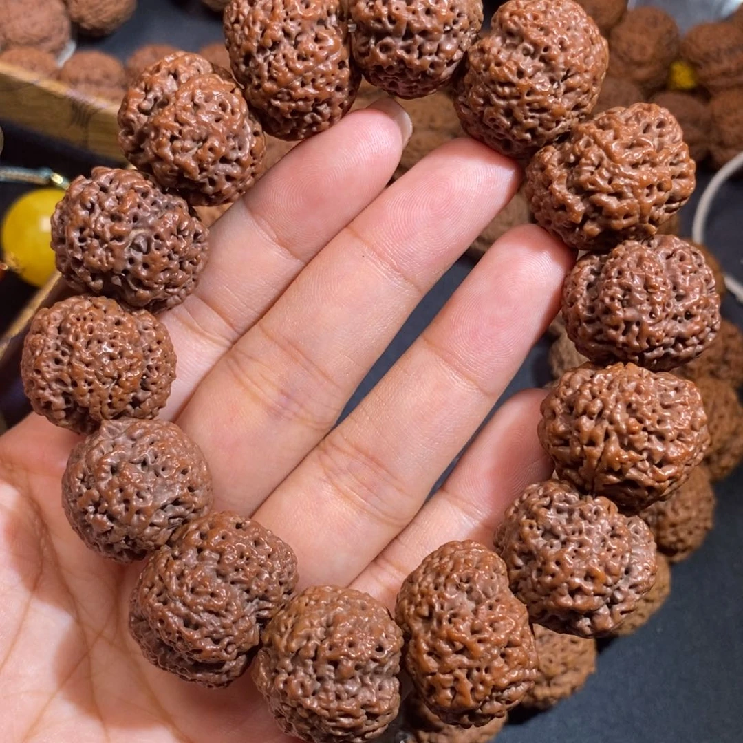 金刚菩提手串头货红皮雅虎波罗蜜23mm