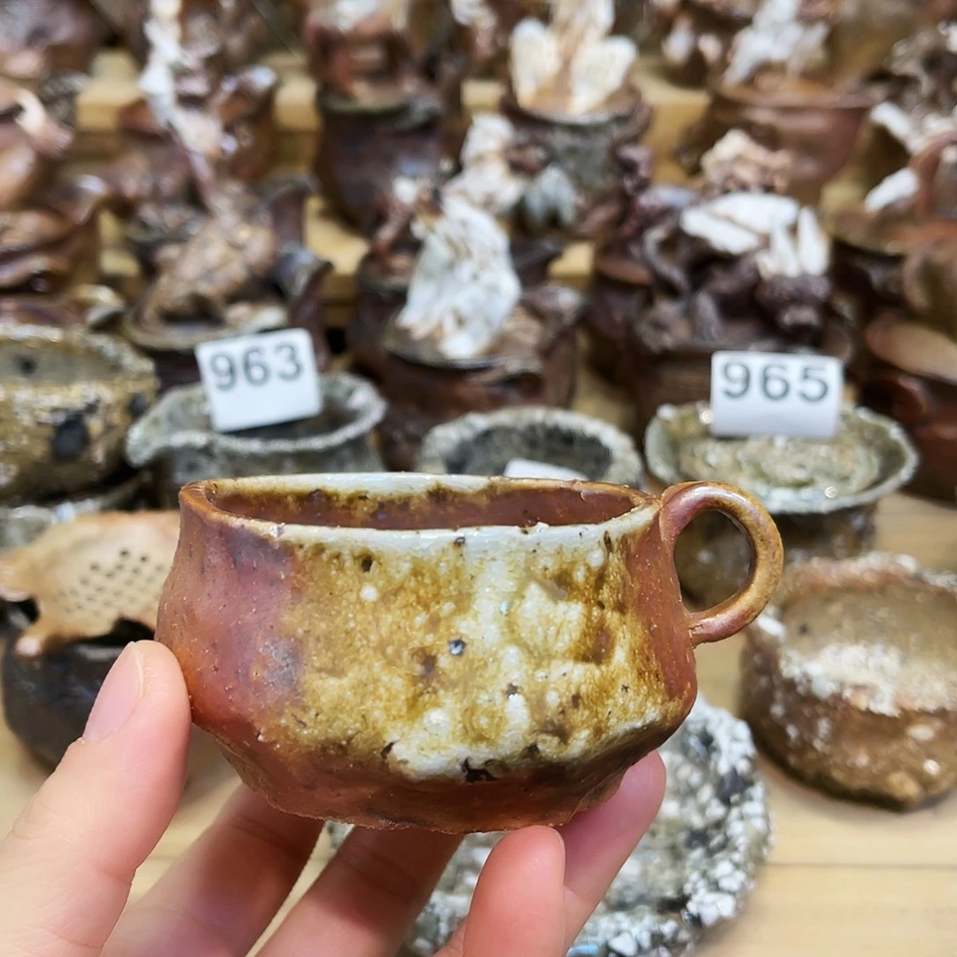 瓶柴烧粗陶手捏马克杯