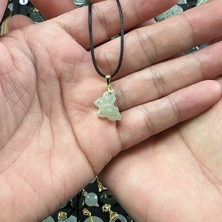 和田玉吊坠(不含链)银S925镶嵌