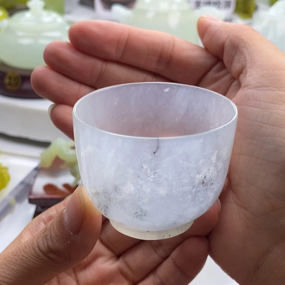 岫玉未镶嵌四大名玉茶杯60cc