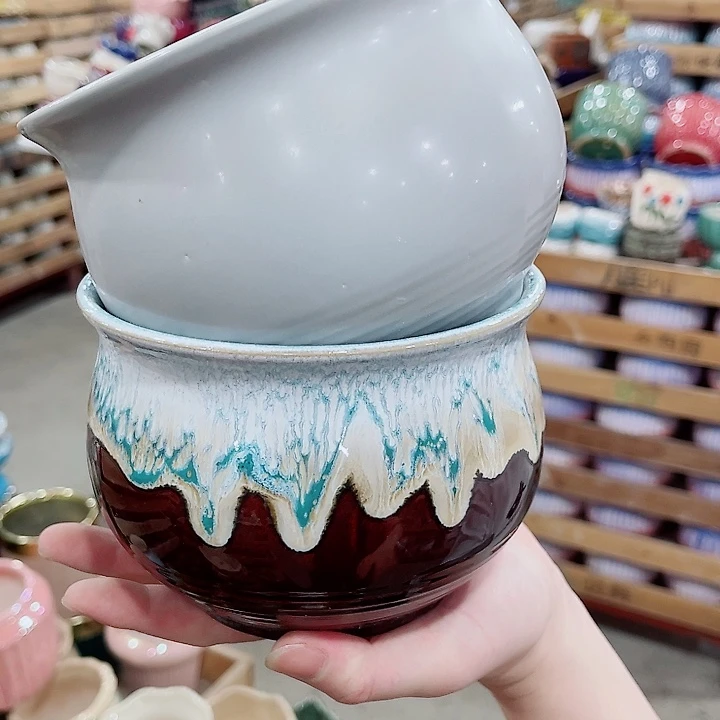 有孔，凑10元包邮陶瓷花盆发货！