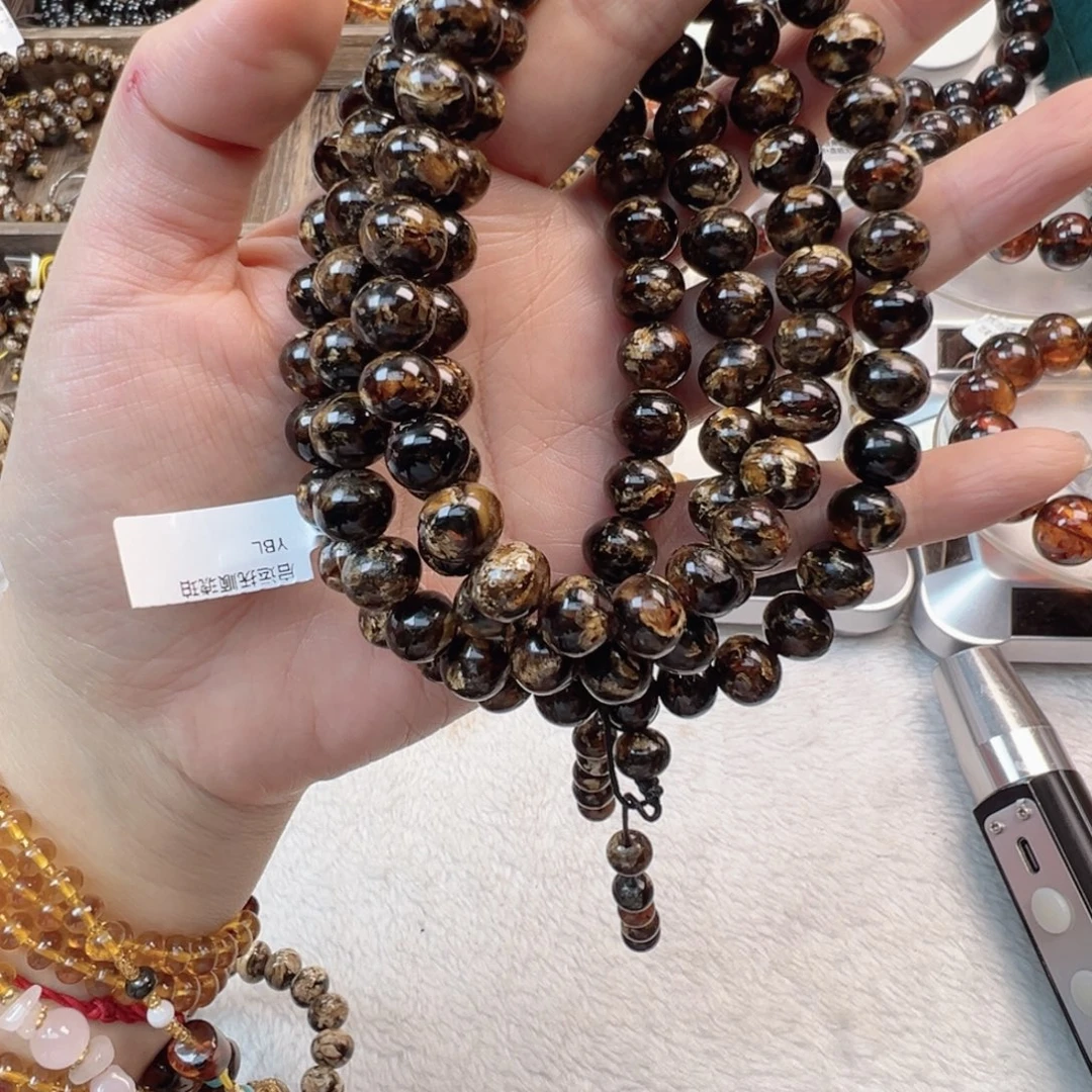 码***特琥珀未镶嵌裸石10m黑白花平条