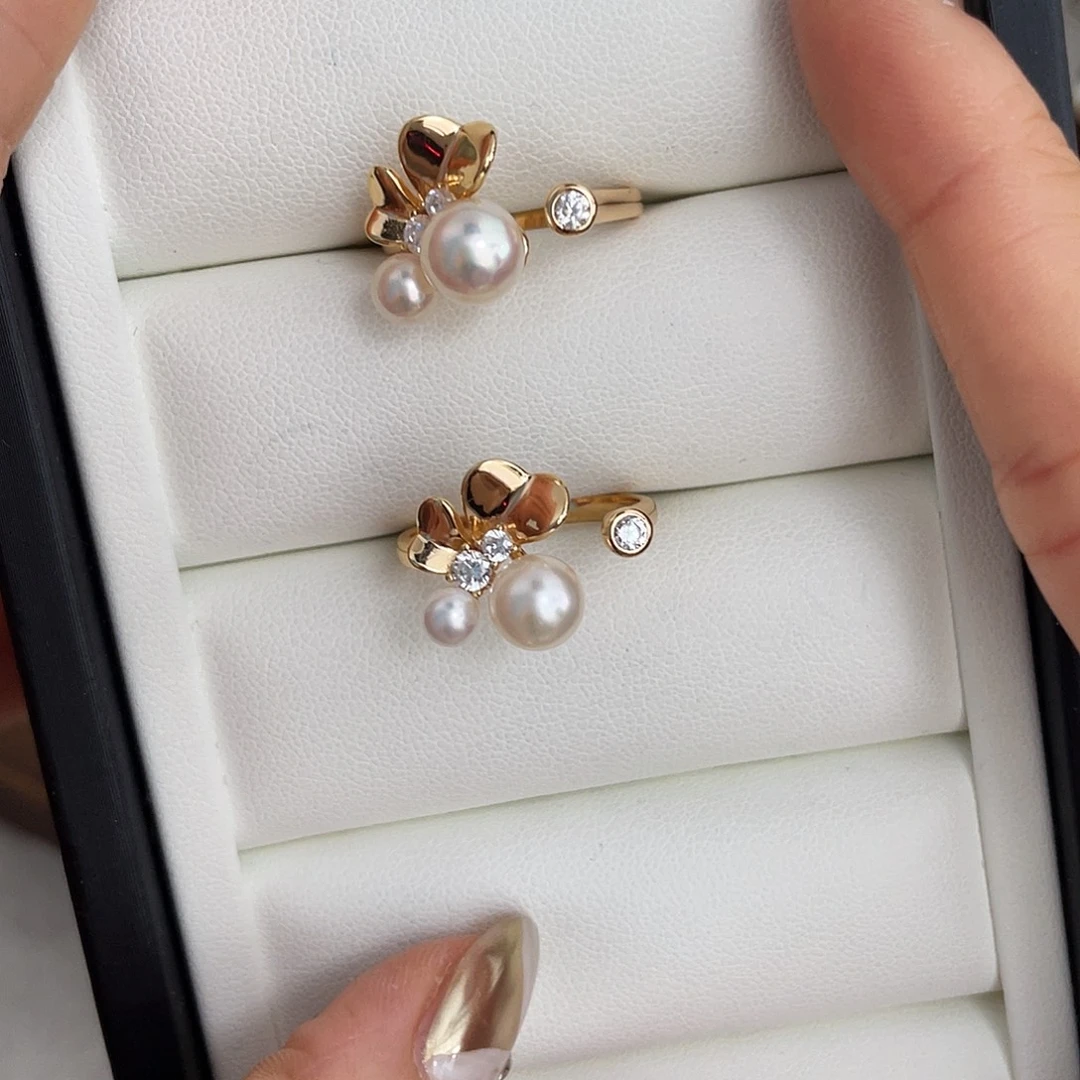 银S925镶嵌戒指海水珍珠