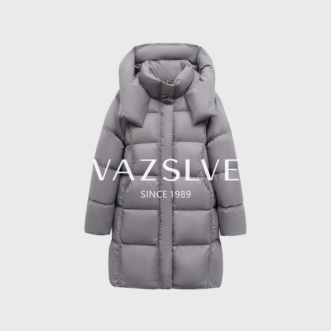 【VAZSLVE/全新奢品】云朵泡芙长款加厚连帽中长款保暖羽绒服MT8805