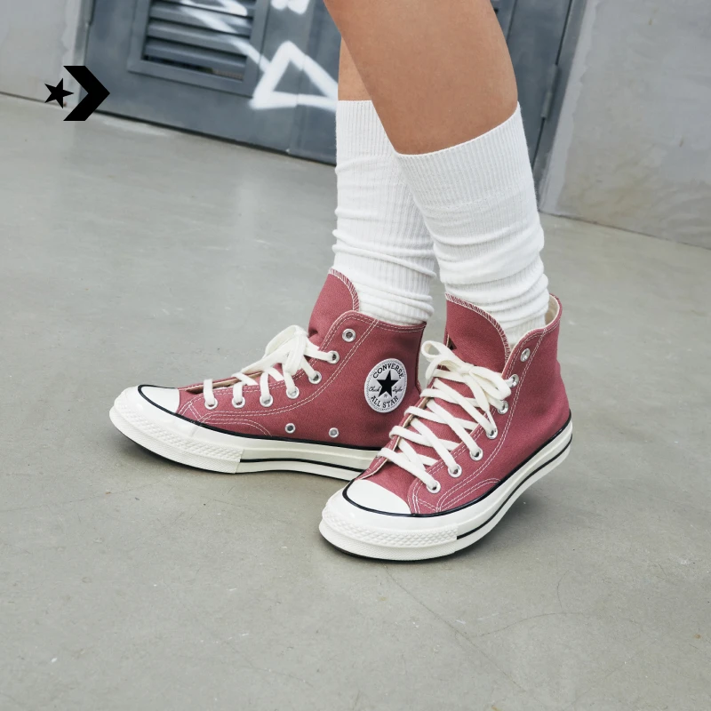 【流光风】匡威1970S男女运动高帮帆布鞋豆沙粉粉色168510C