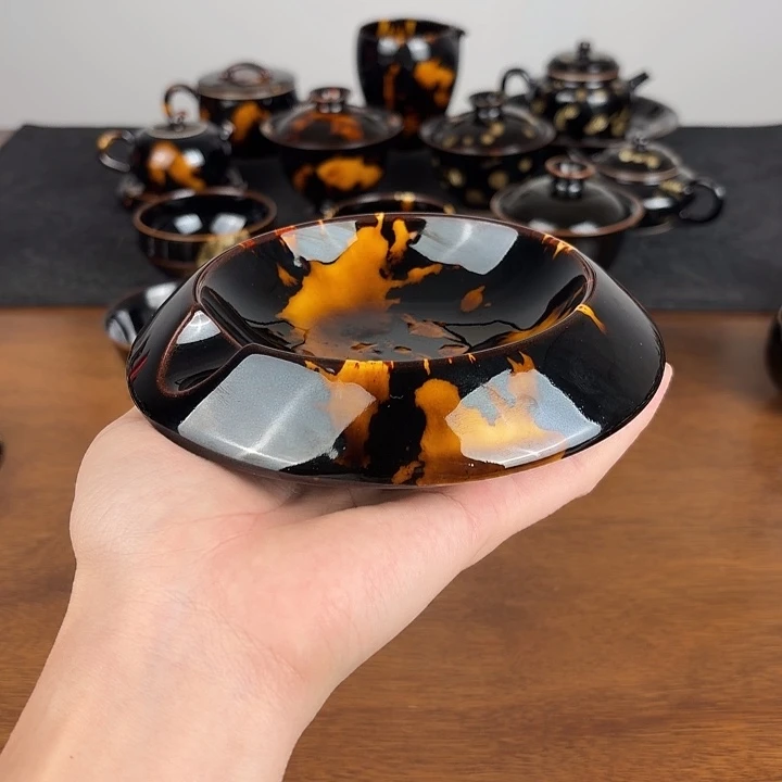 瓷玳瑁釉单人雪茄缸