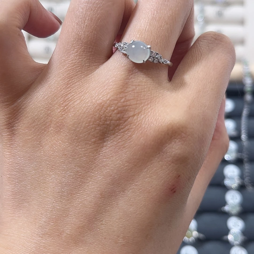 翡翠银S925镶嵌戒指