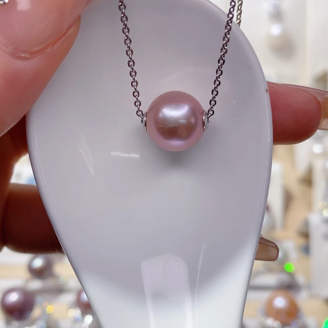 淡水珍珠吊坠(赠链)银S925镶嵌