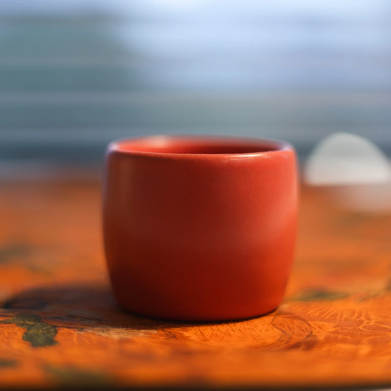 【梵山堂】山楂红岩泥扳指杯（W0590）