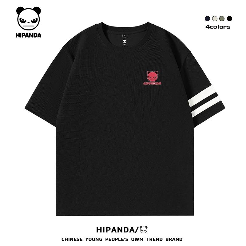 HiPanda美式两杠设计短袖t恤男夏季舒适透气宽松半袖男款休闲T恤