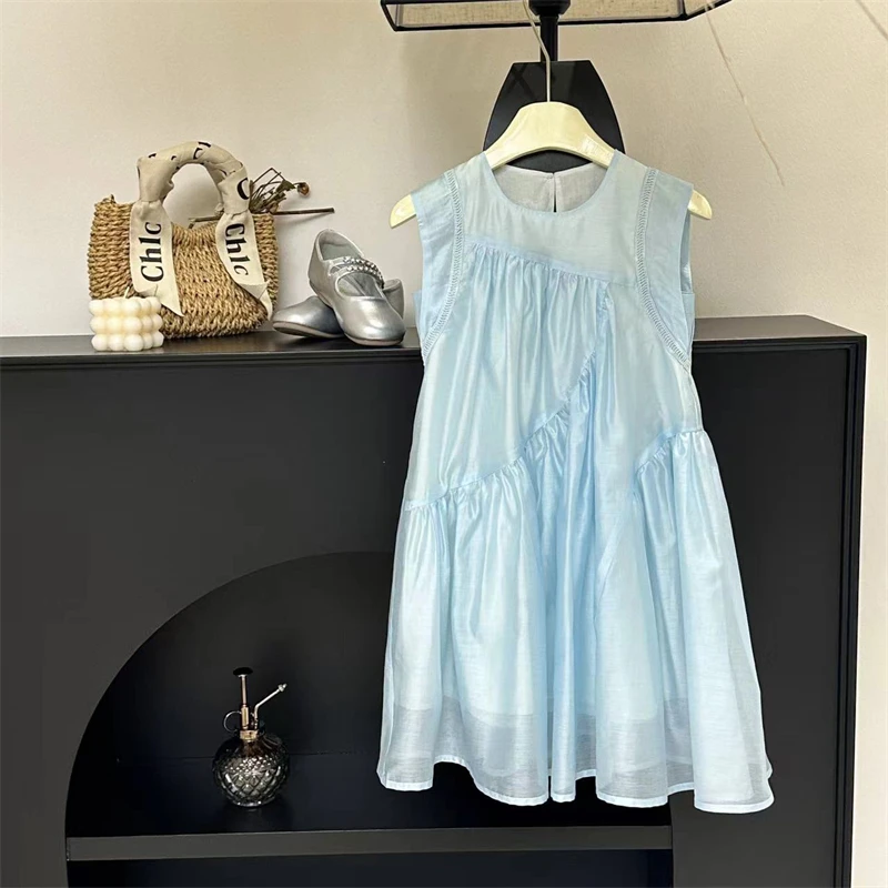【现货】女童背心裙2024夏季款儿童无袖连衣裙时尚大童女孩气质裙子