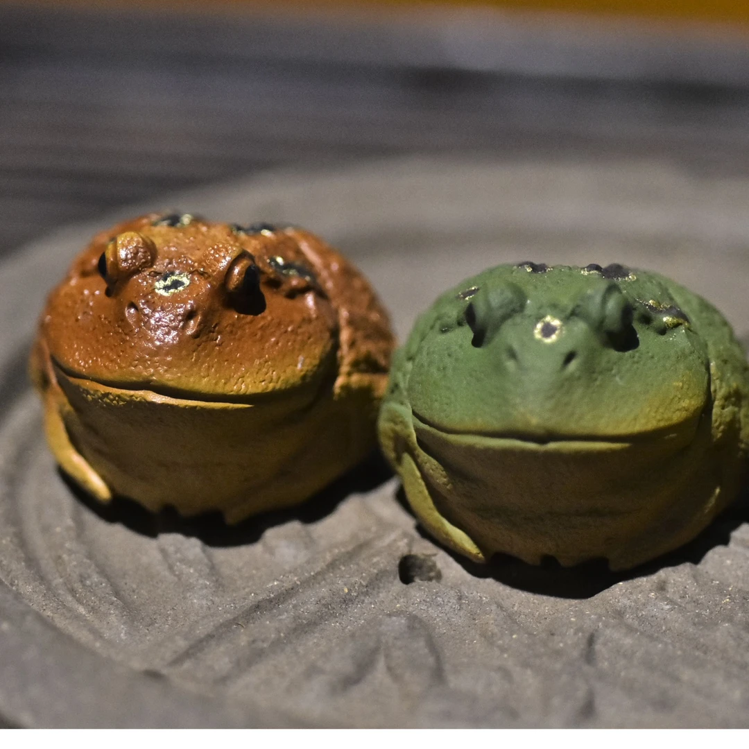 紫砂茶宠青蛙茶宠摆件可泡养可爱创意茶道茶玩把玩