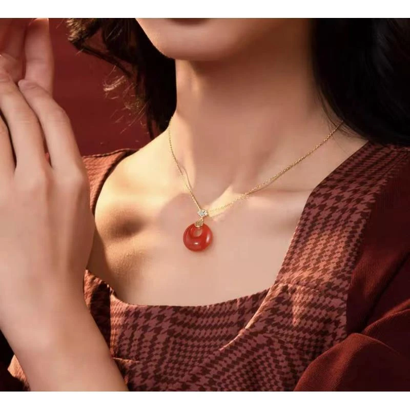 铜合金项链 好运常伴平安扣A131