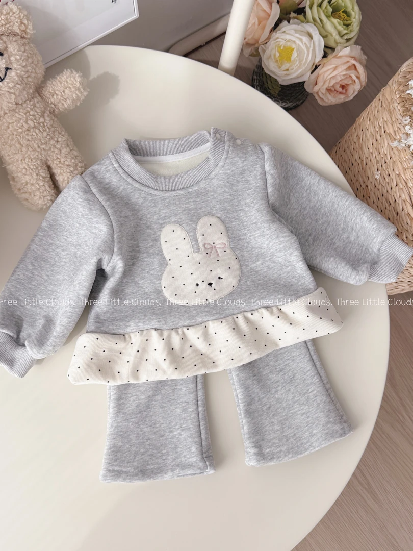 三小朵2788【兔司包】秋冬婴幼儿精致舒适加绒卫衣卫裤套装可爱