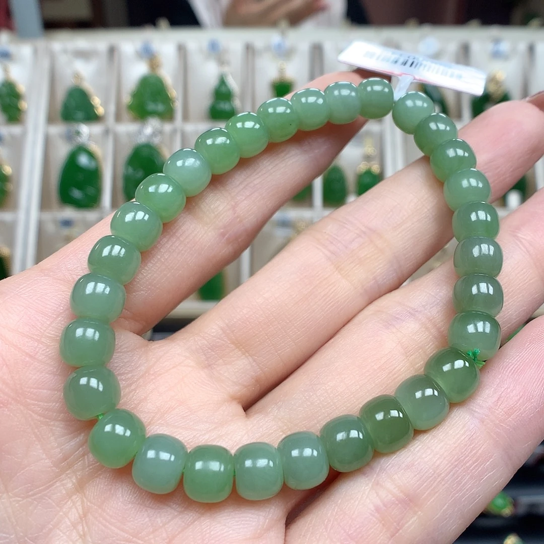 和田玉（碧玉）未镶嵌手链7