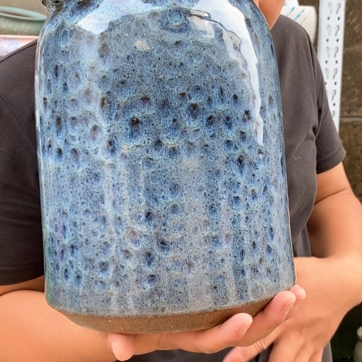 紫砂花盆口17高26瑕疵