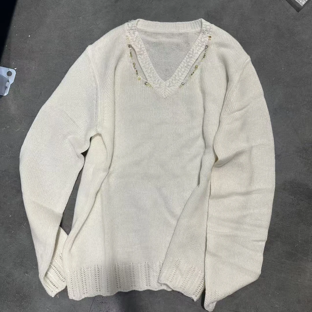 【100山羊绒】252222手工钩花开衫