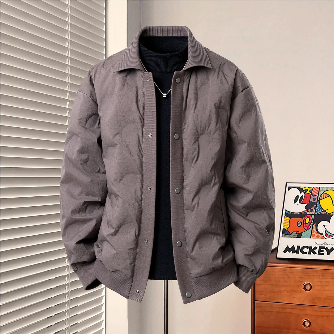 男士外套最新款2025爆款羽绒服短款翻领保暖轻薄百搭羽绒冬季衣服