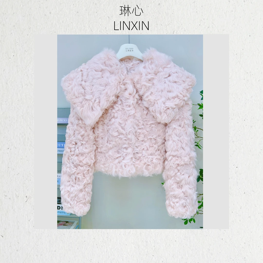 丨奶油蜜桃粉丨2024冬季新款气质时尚轻奢开衫外套0830