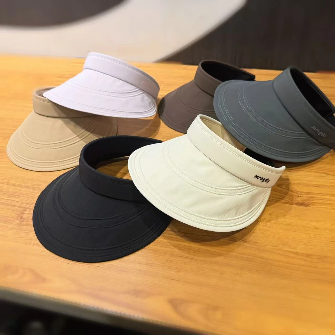 2025夏季新款发箍式空顶防晒防紫外线帽大帽檐帽子户外出游遮阳