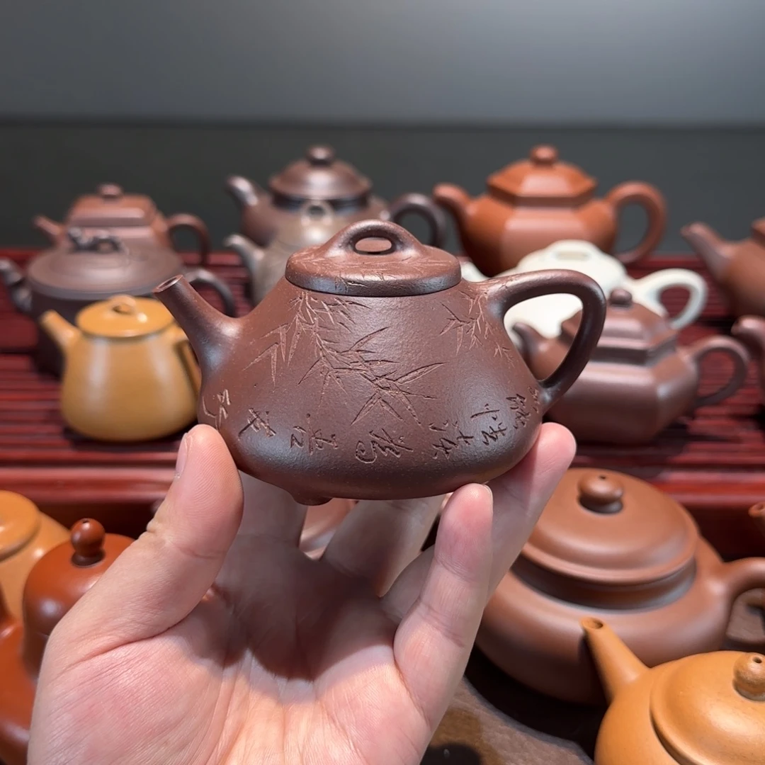 紫砂茶壶阿*底槽青子冶石瓢