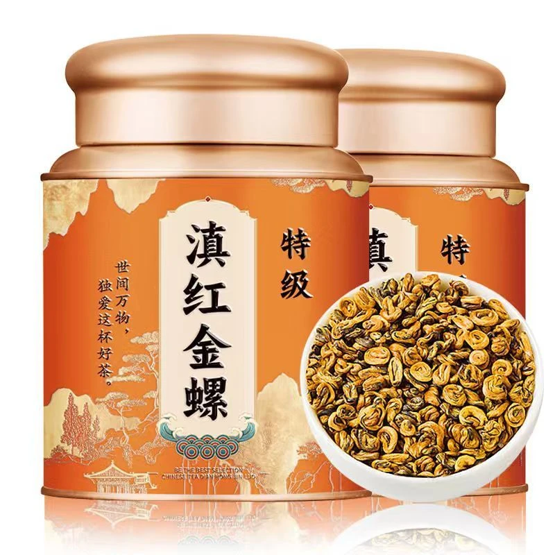 特级滇红金螺新茶正宗云南古树滇红茶凤庆原产高山红茶浓香型罐装