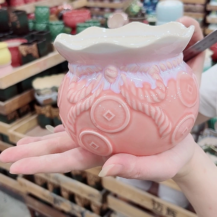 有孔.凑单10元陶瓷花盆发货！