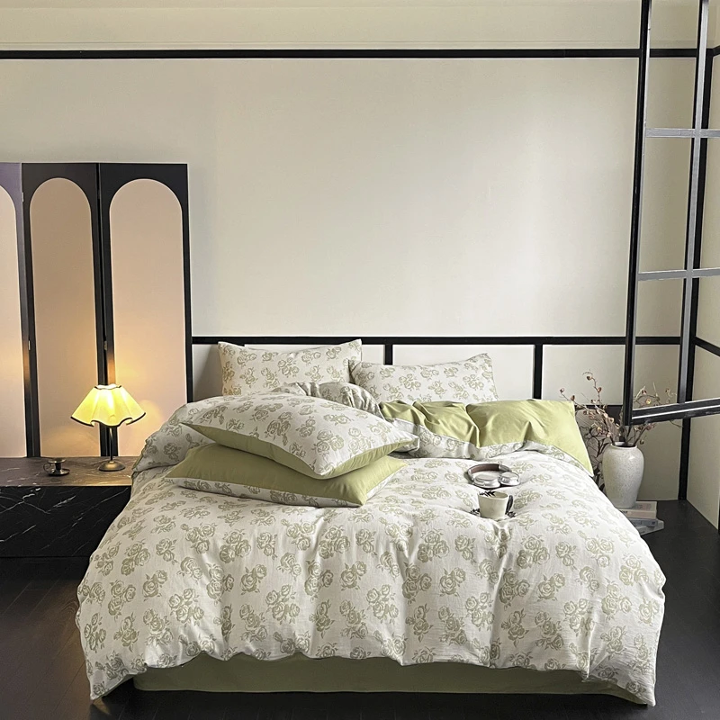 2025新款全棉色织水轻奢洗三层提花四件套