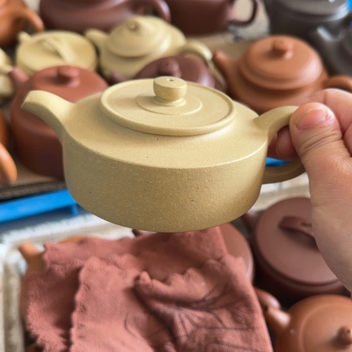 紫砂茶壶梨皮本绿220cc