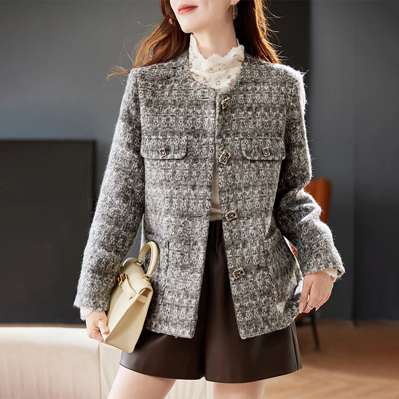 GDAMS商场同款百搭洋气气质名媛小香风外套女款爆款2025秋冬新款