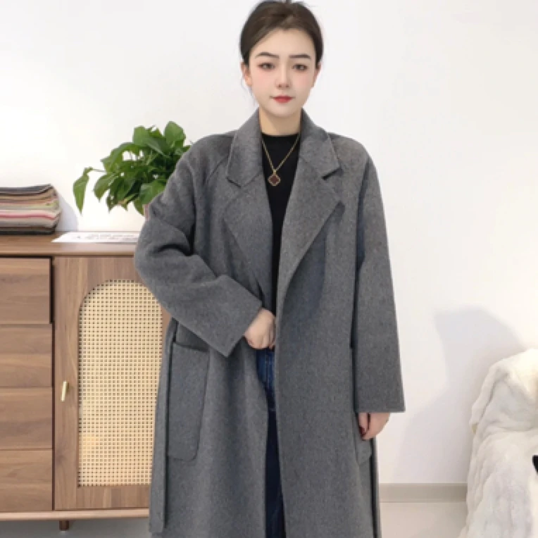 （9508）鄂市产地 西装领竖插大口袋 经典浴袍长款