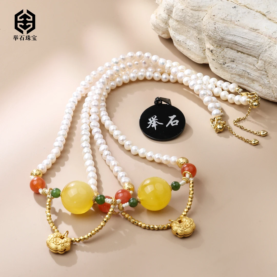 【举石珠宝】T0224-1000-54珍珠项链（一件/多样性发/约4mm+）Q