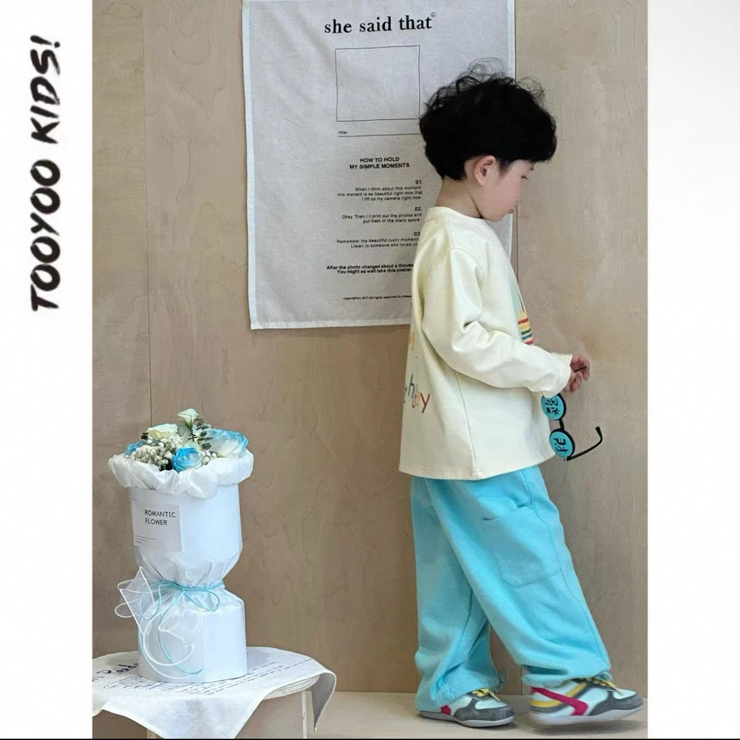 男童春秋套装2025新款儿童网红休闲帅气卫衣宝宝高端时髦两件套潮