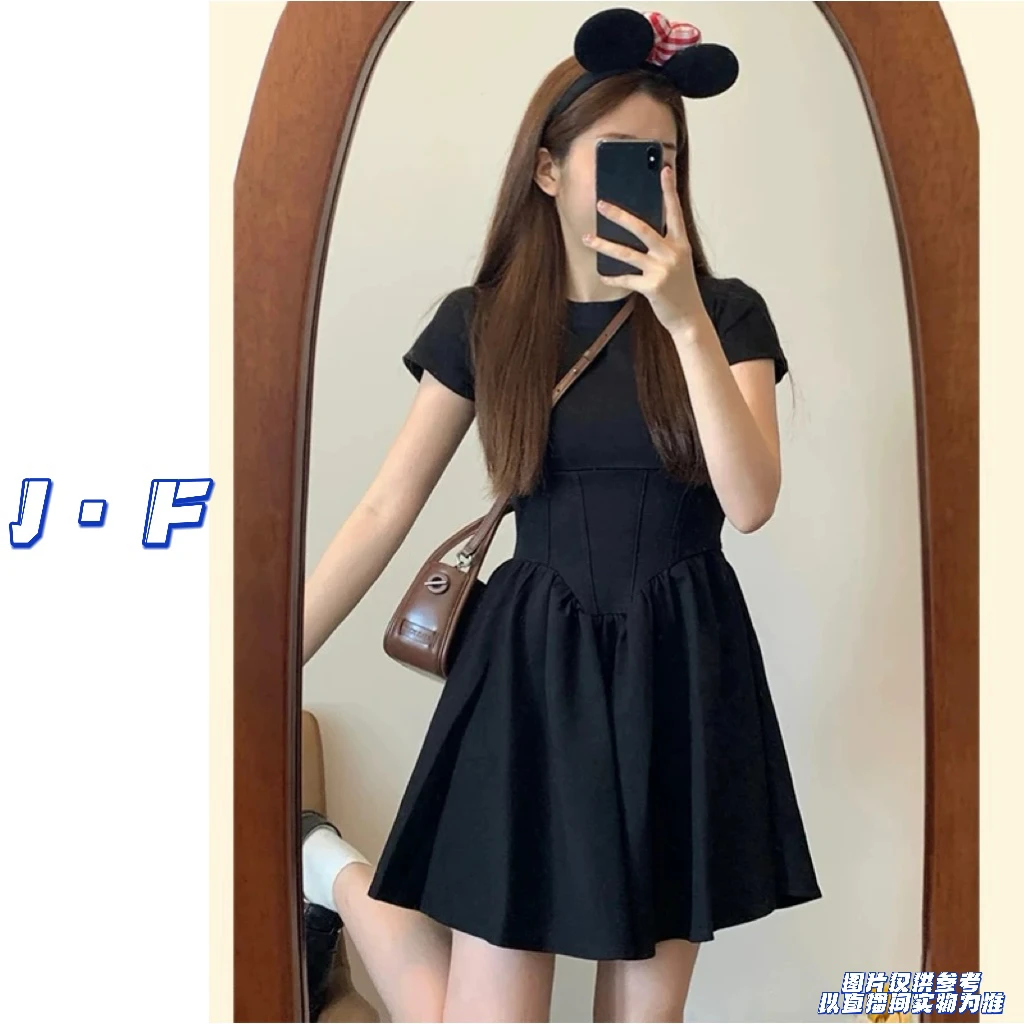 定制大码6615氛围感复古宫廷腰封收腰显瘦连衣裙长短款无运险